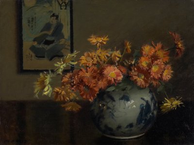 Chrysanthèmes, une composition japonaise - Mary Hiester Reid